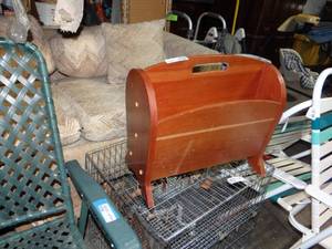 lot 3625 image: a wooden magazine holder