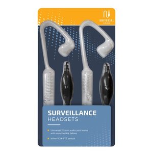 lot 29068 image: WALKIE SURVEILLANCE HEADSET (2PK) by Black Fin�