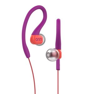 lot 29238 image: ONN Water-Resistant Sport Earbud Headphones, OrangePurple