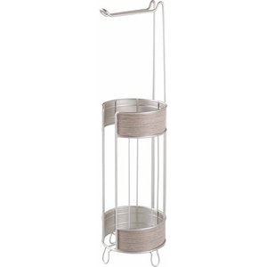 lot 28246 image: RealWood Free Standing Toilet Paper Holder SatinGray Wood Finish - InterDesign