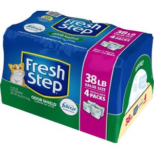 lot 28282 image: Fresh Step Odor Shield Scented Litter with the Power of Febreze, Clumping Cat Litter, 38 lbs