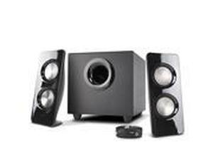 lot 28291 image: Cyber Acoustics 2.1 Speaker Sound System with Subwoofer and Control Pod - Great for Music, Movies, Multimedia PCs, Macs, Laptops and Gaming Systems (CA-3370A)
