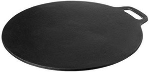 lot 29516 image: Victoria GDL-182 Cast Iron Pizza Crepe Pan, Dosa, Roti Tawa, Budare, 15 Inch, Black