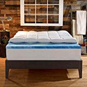 lot 29528 image: Sleep Innovations Gel Memory Foam 4-inch Dual Layer Mattress Topper, Made in The USA with a 10-Year Warranty - King Size