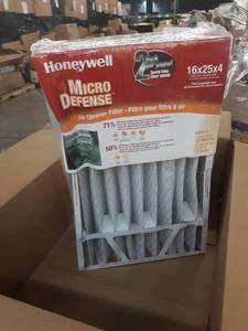 lot 29541 image: Honeywell Home MicroDefense AC Furnace Air Filter 16 x 25 x 4 MERV 8 (2 pk)