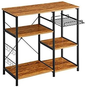 lot 29554 image: Mr Ironstone Kitchen Bakers Rack Vintage Utility Storage Shelf Microwave Stand