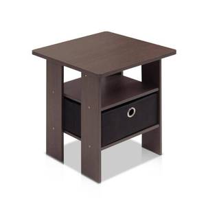 lot 29611 image: Petite End Table Bedroom Night Stand with Foldable Bin Drawer, Multiple Colors