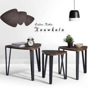 lot 29614 image: Industrial Nesting-Tables Living Room Coffee Table Sets of 3 Stacking End Side Tables Nightstands Vintage Night Tables for Bedroom Home Office Telephone Table Kids Nightstands,Brown-CAS020