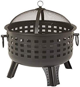 lot 29620 image: AmazonBasics 23.5 Inch Steel Lattice Fire Pit