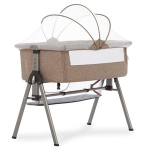 lot 29623 image: Dream On Me Lotus Bassinet & Bedside Sleeper in Brown