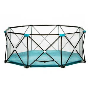 lot 29628 image: Regalo My Play Portable Playard Indoor and Outdoor with Carry Case and AdjustableWashable, Teal, 8-Panel