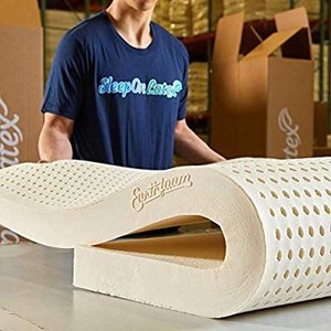 lot 29646 image: Pure Green 100% Natural Latex Mattress Topper - Medium Firmness - 2 Inch - Queen Size