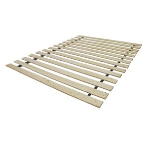 lot 29668 image: Classic Brands Heavy Duty Attached Solid Wood Bed Support Slats, 54 W-Full, White