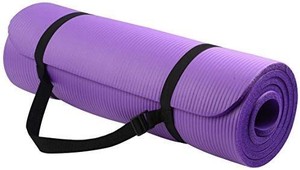 lot 29671 image: BalanceFrom Go Yoga All Purpose 12 inch Extra Thick High Density Anti Tear Exercise Yoga Mat with Carryi g Strap