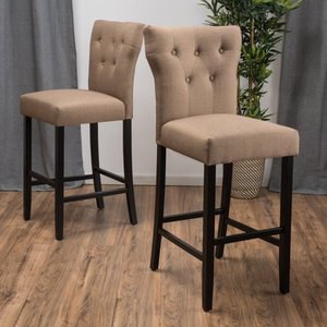 lot 29681 image: Christopher Knight Home Danar (Set Of 2) Fabric Counter stool, Mocha