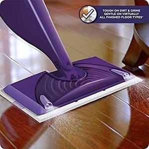 lot 29714 image: Swiffer WetJet Spray Mop Cleaner Starter Kit, Includes 1 Power Mop, 5 Pads, Cleaner Solution, Batteries