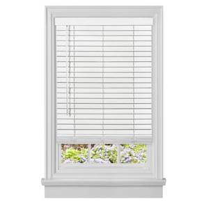 lot 29716 image: Achim Home Furnishings Cordless GII Madera Falsa 2 Faux Wood Plantation Blind 46 x 64, White