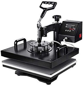 lot 29721 image: PowerPress HPM-1515-U4 5 in 1 Multifunction Sublimation Heat Press Machine for T-Shirts, Mug,and Cap, 15x12, Black, Brown