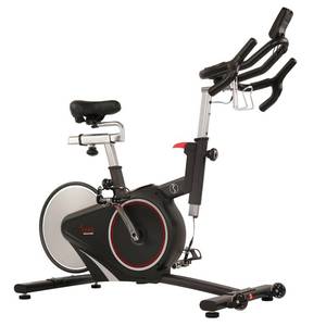 lot 29728 image: Sunny Health & Fitness Magnetic Rear Belt Drive Indoor Cycling Bike with RPM Cadence Sensor - SF-B1709