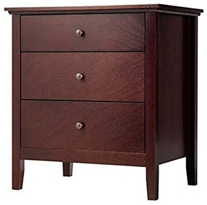 lot 29733 image: Glory Furniture Hammond Fully Assembled Beige �� Top Quality Wood 3 Drawer Luxury Bedroom Furniture Nightstand 26 H x 24 W x 18 D