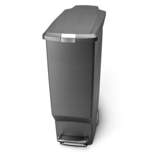 lot 29737 image: simplehuman 40 Liter  10.6 Gallon Slim Kitchen Step Trash Can, Grey Plastic With Secure Slide Lock