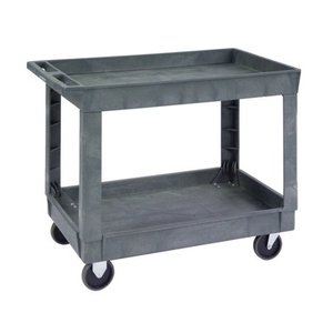 lot 29747 image: Lakeside 2523 Deep Well Plastic Utility Cart 500 Lb Capacity, 2 Shelf, 24X36 - Charcoal