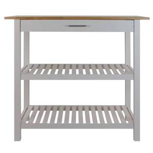 lot 29790 image: Casual Home Kitchen Island with Solid American Hardwood Top, White