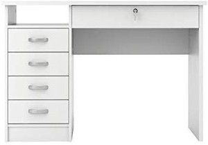 lot 29802 image: Homy Casa Modern Writing, Includes Drawers for Storage. Perfect Office, Dorm Room, or Appartment Furniture computer desk,