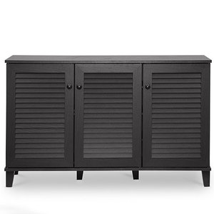 lot 29804 image: Warren Shoe - Storage Cabinet - Espresso - Baxton Studio, Brown