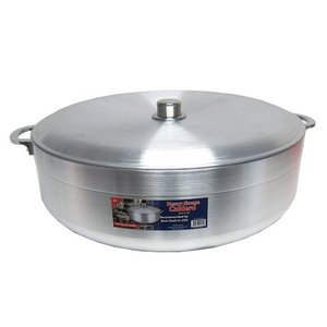 lot 29810 image: Uniware Heave Duty Aluminum Calderon  Pot with Aluminum Lid Cover, Silver (29.6 Qt)