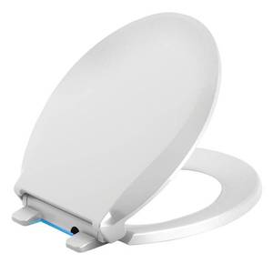 lot 29816 image: KOHLER 75758-0 Cachet Nightlight Quiet-Close with Grip-Tight Round-Front Toilet Seat in White
