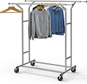 lot 29817 image: Double Rod Clothes Rack Chrome