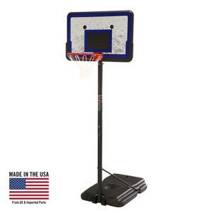lot 29835 image: Lifetime 1221 Pro Court Height-Adjustable Portable Basketball System with 44-Inch Backboard