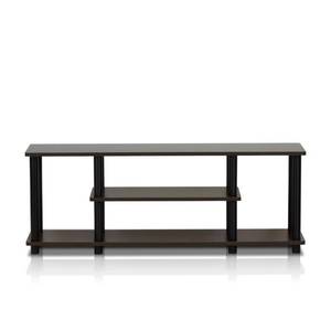 lot 29846 image: Furinno Turn-N-Tube No Tools 3D 3-Tier Entertainment TV Stands, Dark Brown  Black