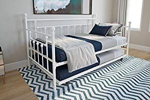 lot 29865 image: DHP Manila Metal Framed Daybed with Trundle, Twin - White