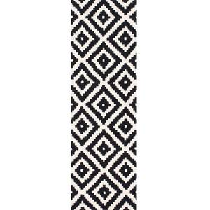lot 29876 image: nuLOOM MTVS174A Kellee Contemporary Wool Runner Rug, 2 6 x 10, Black