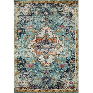 lot 29888 image: Loloi II Nadia Collection Vintage Distressed Persian Area Rug 2-2 x 12 Runner BlueMidnight