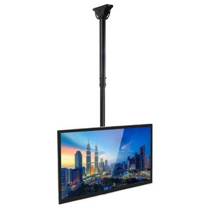 lot 28310 image: Mount-It Ceiling TV Mount Bracket, Fits 40 42 47 50 55 60 70 Inch Flat Panel Televisions, Adjustable Height Telescoping Tilt and Swivel, Mount on Vaulted Ceilings Up To VESA 600x400 (MI-509L), Black