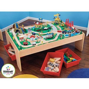 lot 28338 image: KidKraft Waterfall Mountain Train Set & Table