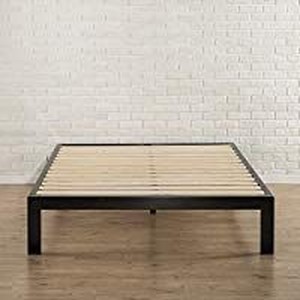 lot 28344 image: Zinus Lorrick Quick Snap TM 14 Inch Platform Bed Frame  Mattress Foundation  With Less than 3 Inch Spacing  Wooden Slat Support  No Bolts or Nuts Easy Assembly, Queen