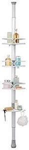 lot 28346 image: Oxo 4-tier Anodized Aluminum Tension Pole Shower Caddy