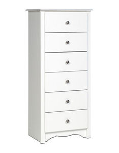 lot 28351 image: White Monterey Tall 6 Drawer Chest