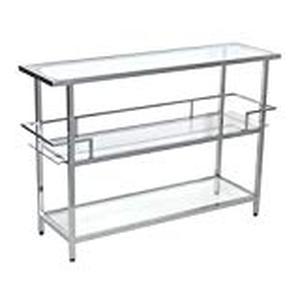 lot 28353 image: Studio Designs Home Portico Bar In Chrome with Clear Glass, 52,