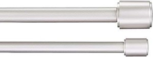 lot 28359 image: AmazonBasics 1 Double Curtain Rod with Cap Finials - 72 to 144, Nickel