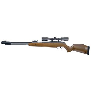 lot 28363 image: Browning Pellet 820 FPS 0.22 Caliber Air Rifle with Lever Action & Scope, Brown