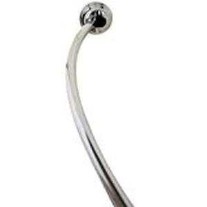 lot 28373 image: Zenna Home NeverRust Rustproof Aluminum Tension Mount Curved Shower Rod, Chrome