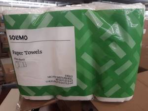 lot 28376 image: Solimo Basic Flex-sheets Paper Towels, 12 Value Rolls 2pk