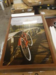lot 28396 image: Mcs 24x36 Inch Museum Poster Frame, Medium Oak Woodgrain 68863