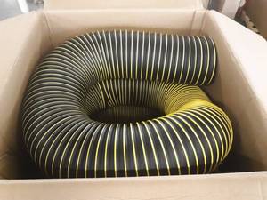 lot 28399 image: Flexadux T-7W Thermoplastic Rubber Duct Hose, Black, 8 ID, 0.030 Wall, 25 Length