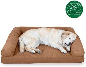 lot 28416 image: Furhaven Pet Dog Bed  Orthopedic Sofa-Style Traditional Living Room Couch Pet Bed w Removable Cover for Dogs & Cats